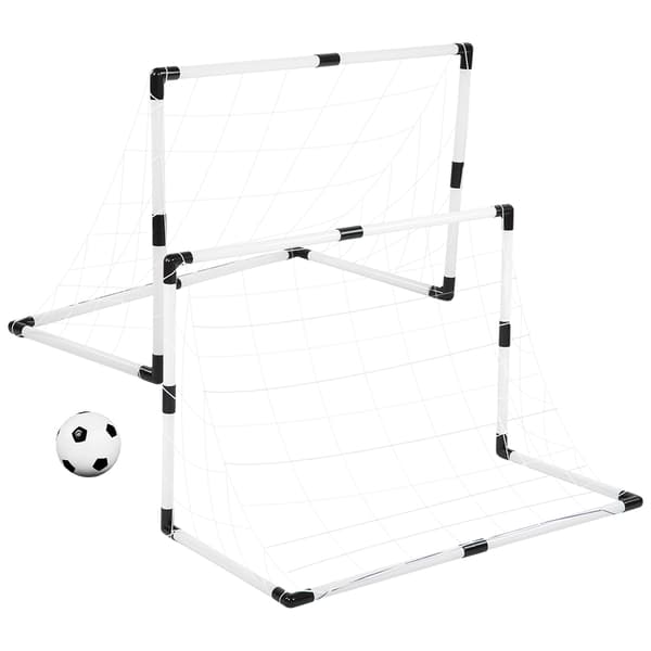2 Sæt Bærbart Indendørs Udendørs Børnefodboldmål Net Legetøj Hvid