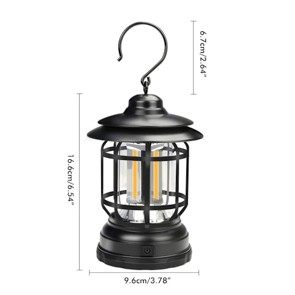 Superljus Retro LED Campinglampa - Portabel Utomhusbelysning med Batteriladdningsfunktion