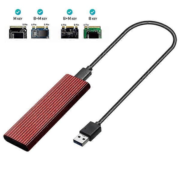 M2 SSD-kotelo NVME-kotelo M.2-USB-SSD-sovitin NVME PCIE NGFF M.2 SATA SSD M/B+M Key 2230/2242/2260/2280 M2 Dual Protocol