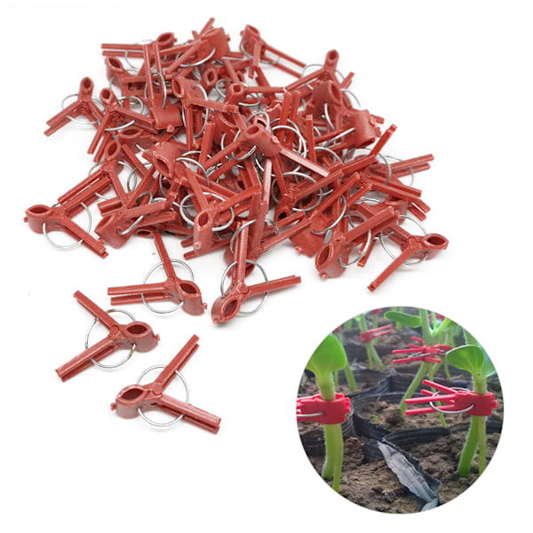 100 Plast Graftningsclips til Planter - Essentielle Have Støtteclips