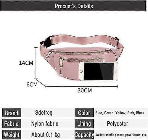 Midjeväska Stor Diagonal Midjeväska Cross Midja Vattentät Väska Plus Size Midjeväska pink