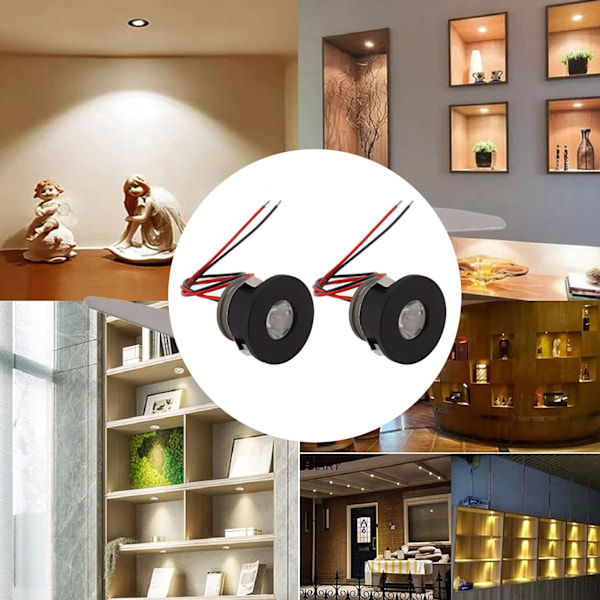 2 KPL 15° 1W Mini LED-kohdevalaisin, 80LM korujen esittelyyn, 12V DC uppovalaisin