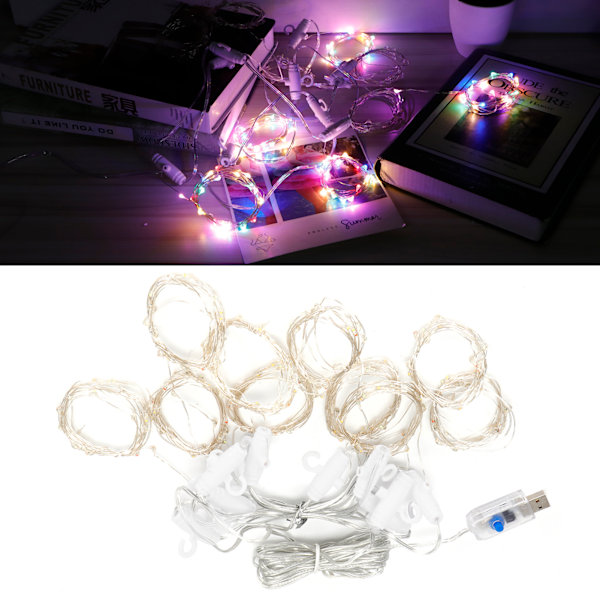 USB 280 LED Lyslenke med 8 Moduser - Dekorative Gardinlys for Soverom