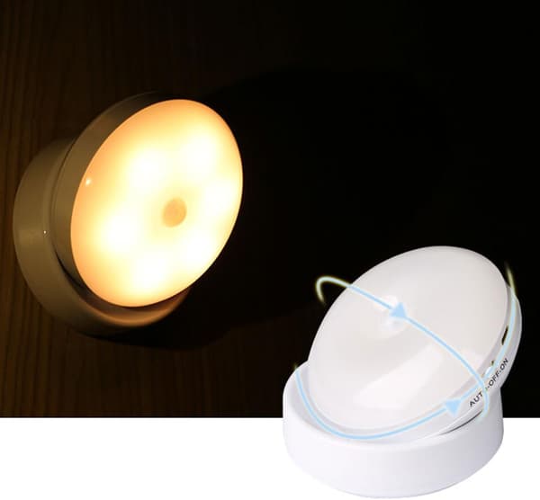 Bevegelsesaktivert LED nattlys - USB oppladbart nattlys med sensor - Hvitt lys