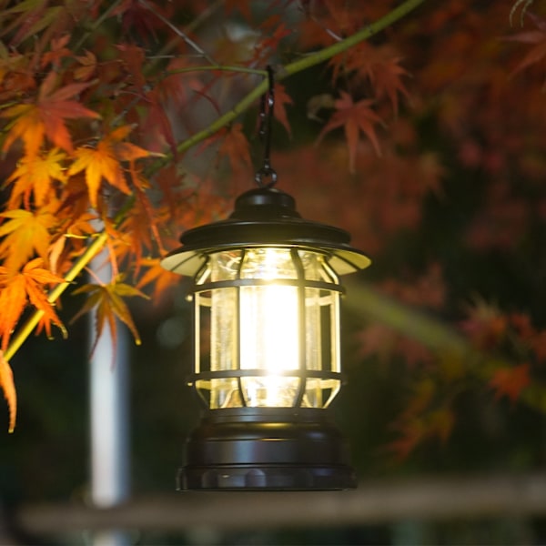 Superljus Retro LED Campinglampa - Portabel Utomhusbelysning med Batteriladdningsfunktion