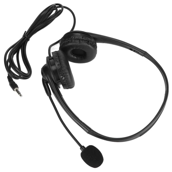 Kundeservice Headset Håndfri Stereo Kablet Binaural PC Støyreduserende Hodetelefon for Telefonsalg 3.5mm