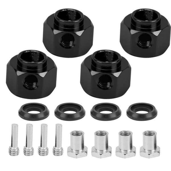 Hex Hub Udvidelsesforbindelse 8mm Tilbehør til Traxxas/TRX4/TRX6 1/10 RC Modelbil Sort