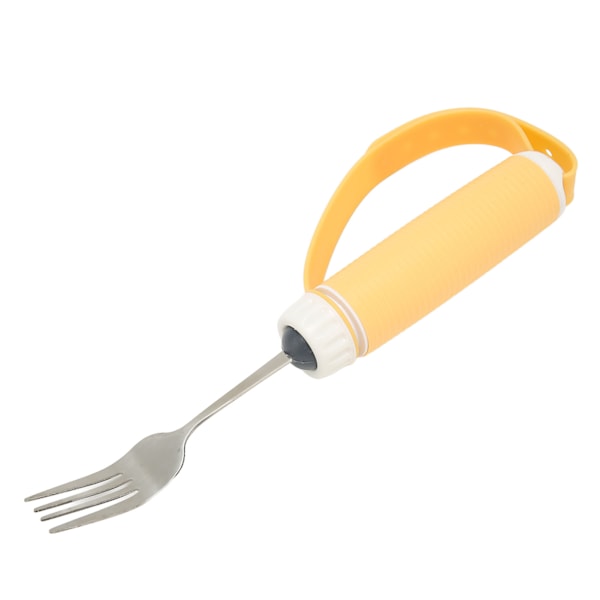 Anpassningsbara bestick i rostfritt stål med enkelt grepp i blått och grått, justerbar rem för äldre och funktionshindrade patienter