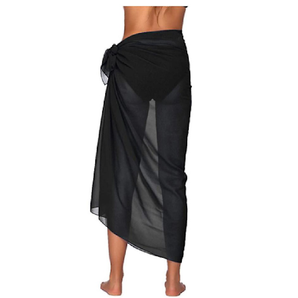 Beach Sarong Pareo Bikini Wrap Kjol Cover Up För Badkläder black