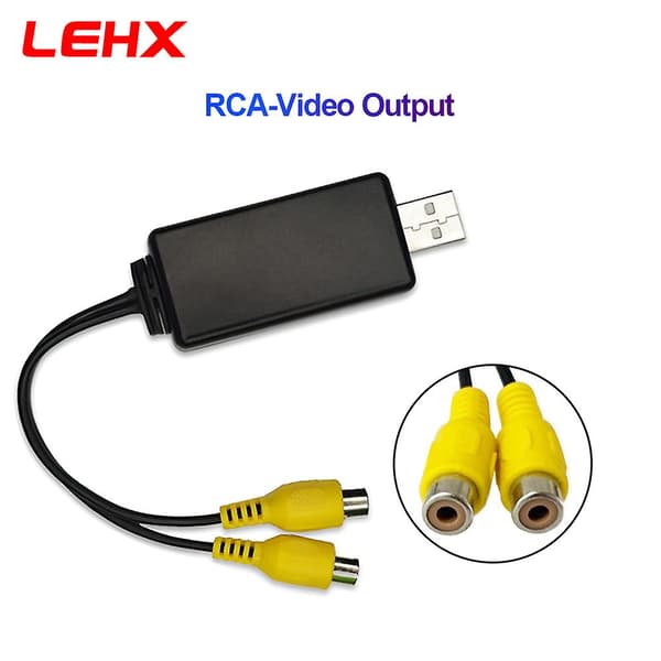 USB-grensesnitt til HDMI-videoutgangsadapter Koble nakkestøttemonitor for bilradio Android-systemspiller 2 Din stereo DVD USB To RCA