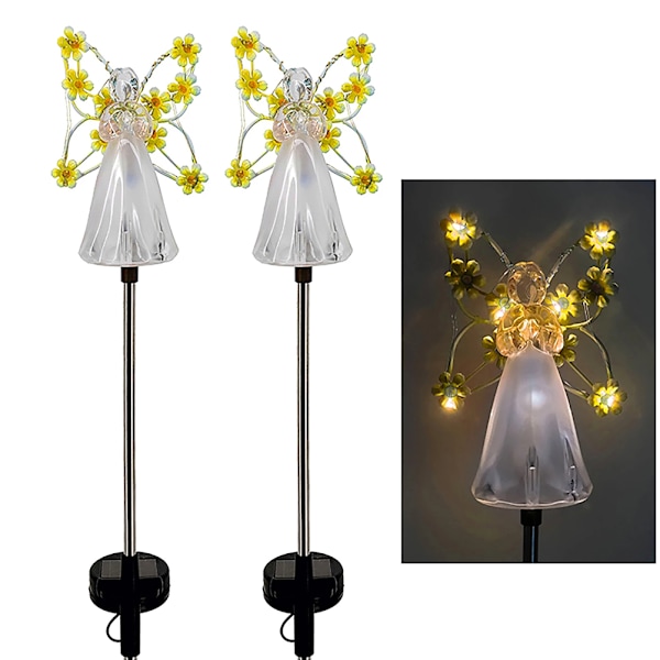2-pack Vattentäta LED Solcellslampor för Trädgården, Utomhus Halloween & Juldekoration