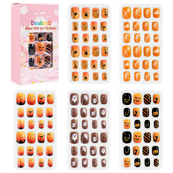 120 stycken/set Barnsöta lösnaglar Fulltäckande Nail Tips DIY style 5