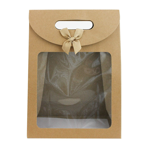 Stærk papirstand-up gavepose, 26 cm x 19 cm x 9 cm pakke med 12