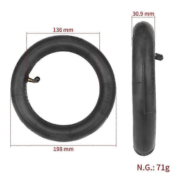 8.5x2 innerslang för Zero 9 elscooter - 8 1/2x2 däckbytesaccessoarer Svart
