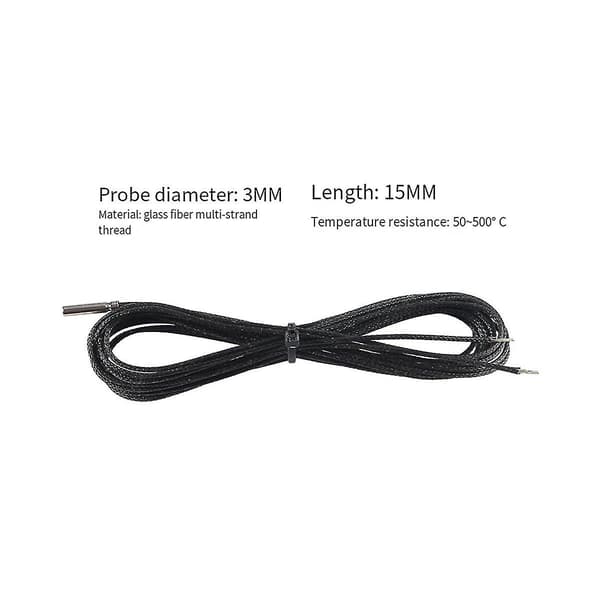 [DT]Pt1000-probe op til 450 grader ledning 1m termisk modstandssensor til 3D-printer Vulkan/V6 varmeblok