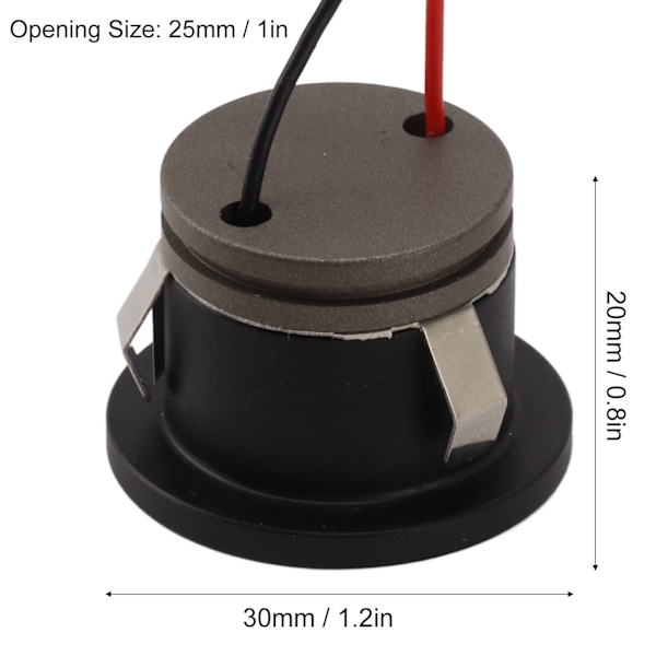 2 STK 15° 1W Mini LED Spotlight, 80LM til Smykkeudstilling, 12V DC Forsænket Belysning
