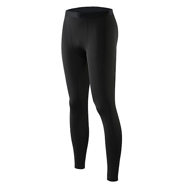 Tætsiddende Leggings Elastisk polyester Hurtigtørrende kompressionstræningsbukser til mænd til træning Sort L