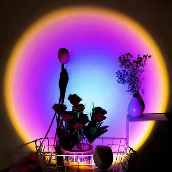 Indstilling til solregnbueprojektionslampe USB-atmosfære LED-natlysbaggrund Sunset light