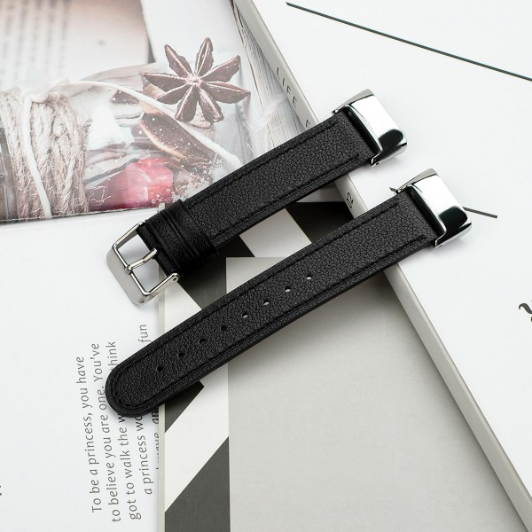 Fitbit Charge 5 armband läder Svart