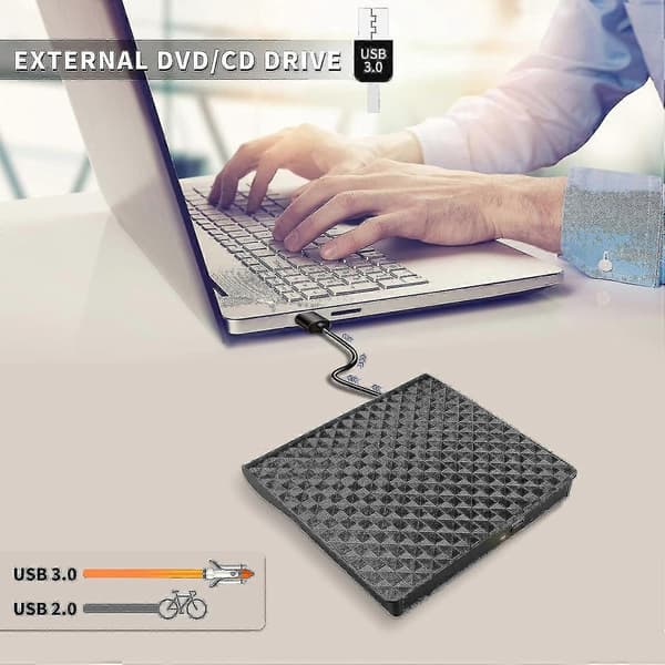 [DT]Eksternt Dvd-drev, Usb 3.0 Cd/dvd +/dvd-afspiller Bærbar, Disk Cd Rom-brænder Egnet Til Bærbar Desktop Pc