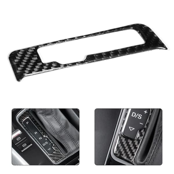 Kolfiber Växelspak Panel Kontrollöverdrag Dekoration Dekal Kit Passar Audi A4 B8 A5 Q5