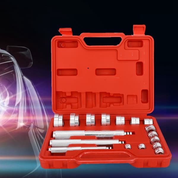 17 st aluminium små hjullagertätningar & bussningsdrivrutiner Remover Tool