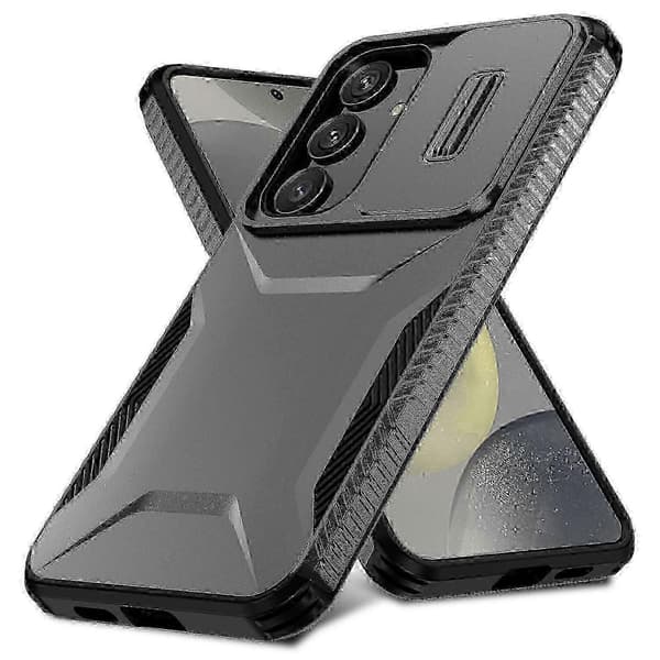 2025-kompatibelt Samsung Galaxy S24-deksel med skyvbart linsedeksel TPU+PC-telefondeksel_Gave til G