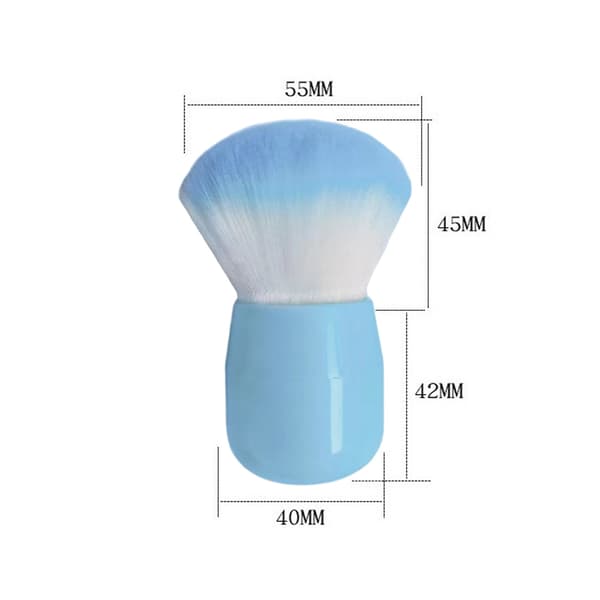 【DENGTU】Foundation Brush for Blush and Concealer, Blending Brush with Soft Synthetic Bristles, Retractable Makeup Brushes Versatile Compact Applicator Plain Blue
