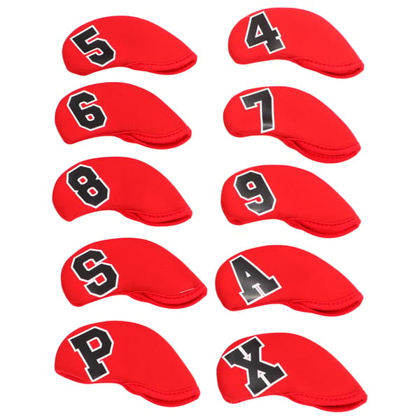 10 stk. Neopren Golf Iron Head Covers Sæt Rød