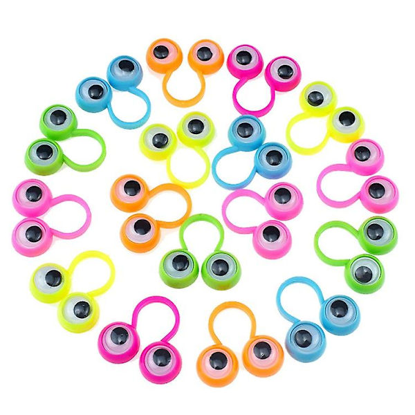 30 st Eye Finger Puppets Eye On Ring Wiggly Eyeball Finger Puppet Rings Tillbehör Party Favoritleksaker för barn