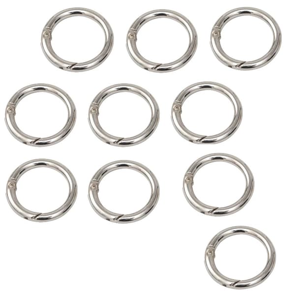 Runda nyckelringar med karbinlås 10-pack Silver Silver 63