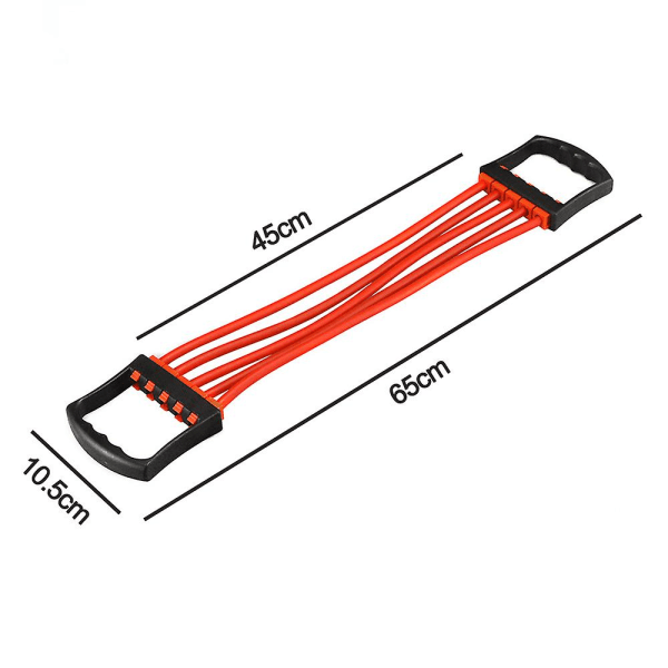 Justerbar Chest Expander 5 Ropes Exercise System-svart