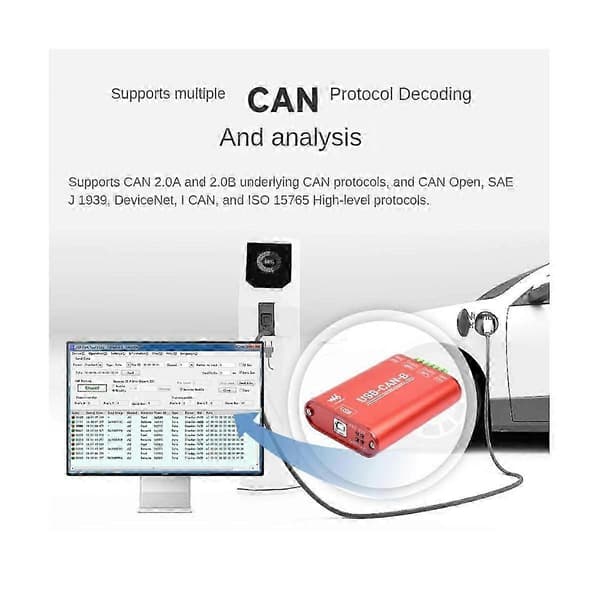 Can Bus Data Analyzer USB til Can Converter Busskommunikasjonsgrensesnittkort
