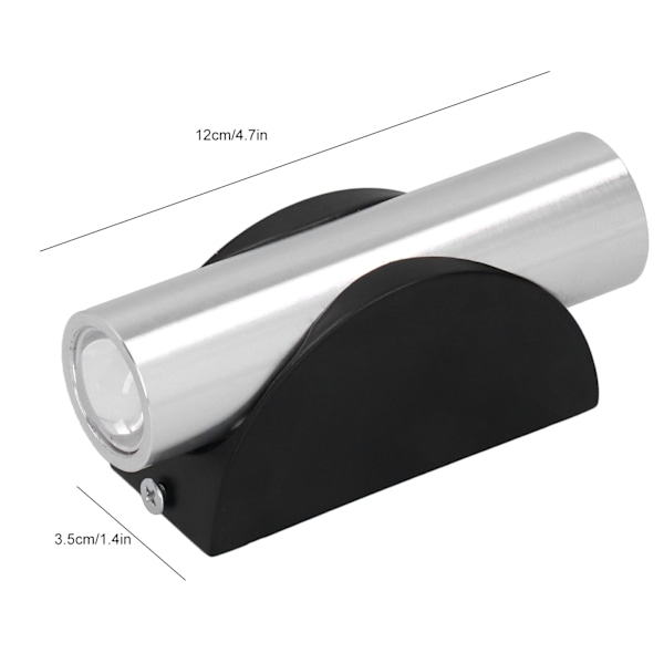 2W Dobbelthodet LED Vegglampe for Hjemmebar og Verandadekor (AC85265V, Gult Lys)