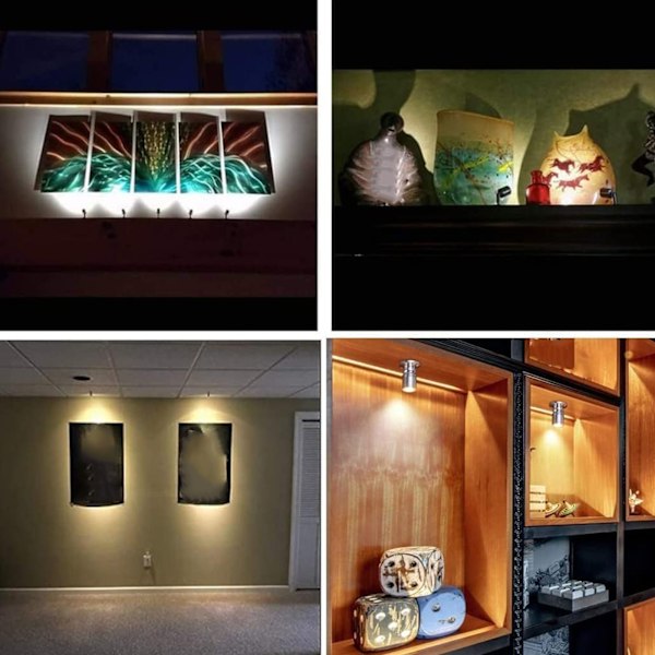 5V USB Mini LED Spotlights: Dimbar Displaybelysning för Smyckesskåp i Svart Varmt Ljus