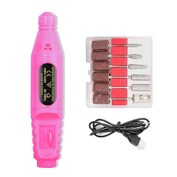 Elektrisk nagelborrmanikyr och pedikyrvårdsset USB red