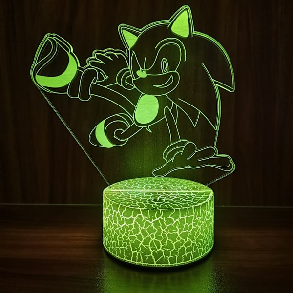 Sonic Series 3D Light LED Nattlampa Sängbordslampa White base: colorful controller LBE-SNK-06