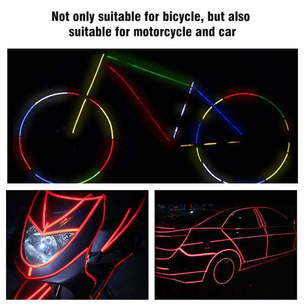 2 rullar röd cykel reflekterande hjulsäkerhetsdekal randtejp