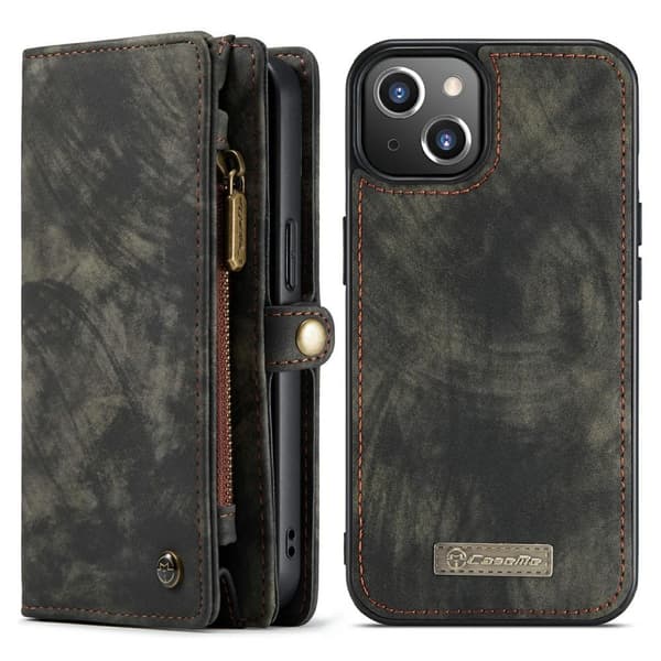 [DT]CASEME iPhone 13 Mini 2-i-1 Pung Telefoncover - Sort Black black
