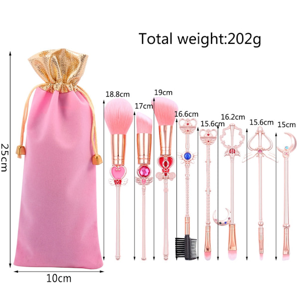 8 st set med söt rosa påse pink