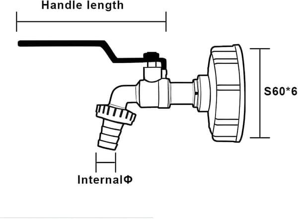 [DT] IBC Tank Kran 1000l Regnvannsoppsamlingskran | IBC Vanntankadapter 1/2 Dobbel Regnvannsoppsamlingskran