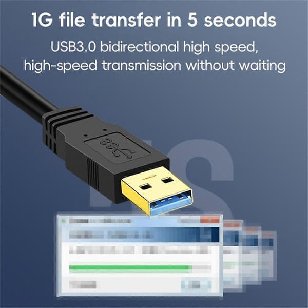 0,3 m USB 3.0 han til han mobil harddisk boks datakabel bærbar radiator forlængerledning, sort