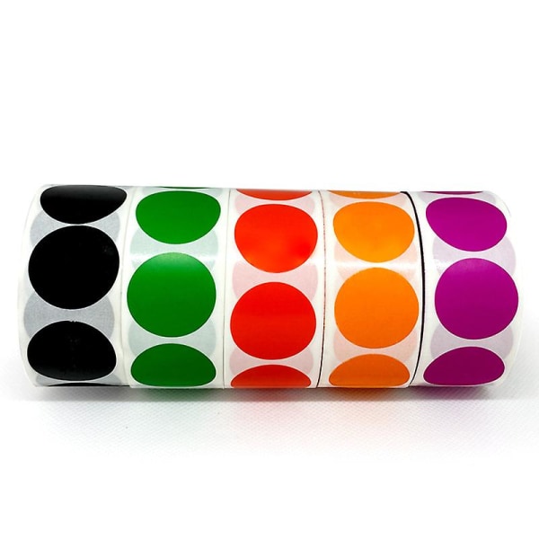 500 stk 5 farger Kode Fjernbar rund prikk klistremerke ruller selvklebende sirkel prikk klistremerke