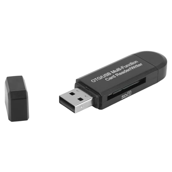 USB 2.0 64GB OTG Kortlæser 2 i 1 Han til Smartphone Computer Sort