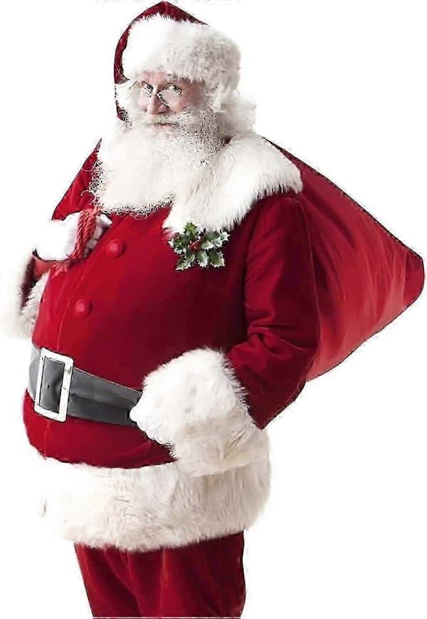 Julemandskostume 2 stk oppustelig ølmave til julefest