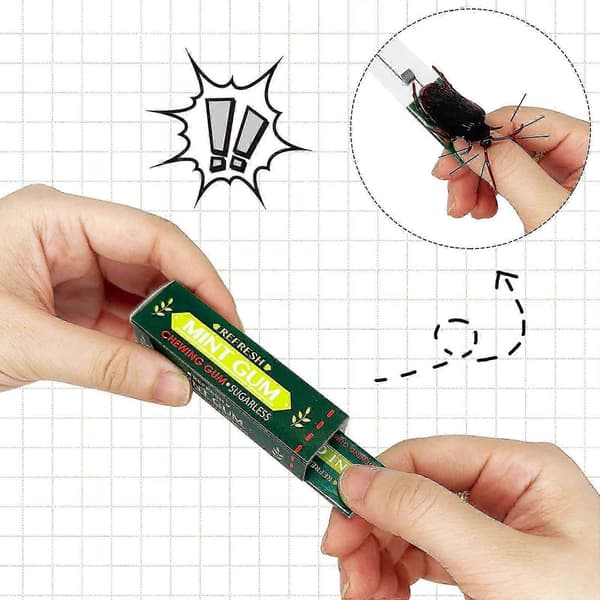 Tuggummi - Kackerlackahuvud Parodi Skämtleksak Leksaksset Ruskea