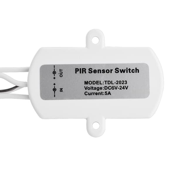 Mini PIR Infrarød Bevegelsessensor Bryter for LED Strip Hvit 5A DC 6-24V