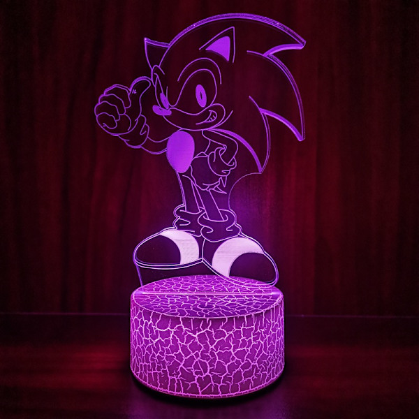 Sonic Series 3D Light LED Nattlampa Sängbordslampa White base: colorful controller LBE-SNK-06