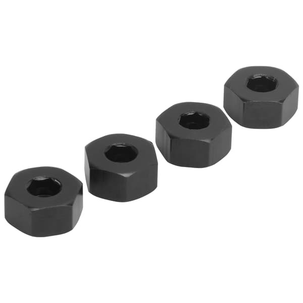 4 stk. 5mm til 12mm Kombinationshjulnavs-Hex-Adapter Tilbehør til WPL D12 1/10 RC Lastbiler Sort