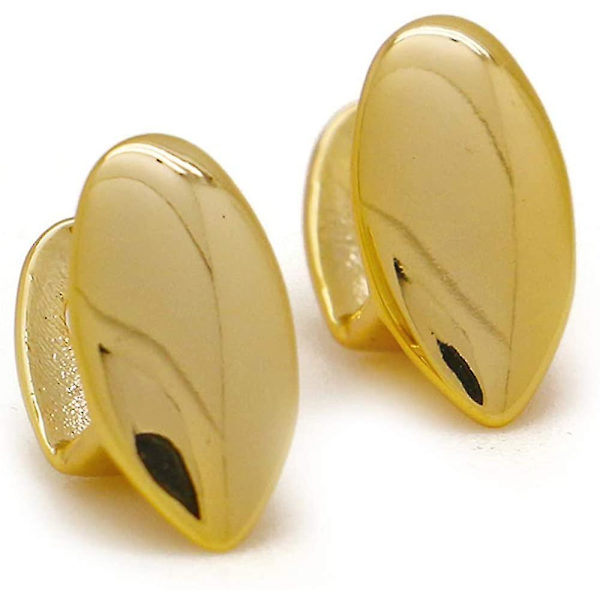 Lureen Metal Grillz Vampire Fangs Dracula Hip Hop Grillar för dina tänder gold 2 pcs